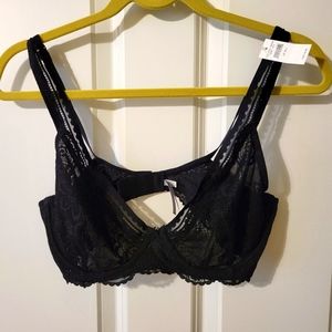 NWT! Aerie unlined lace bra - black 36D